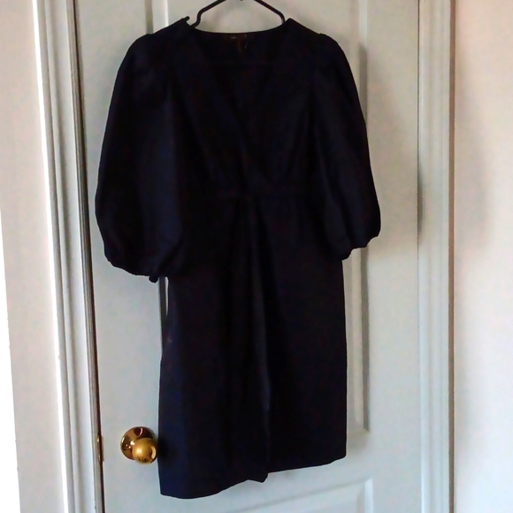 BCBG Navy blue Ballon sleeve, v neck dress - Picture 1 of 7